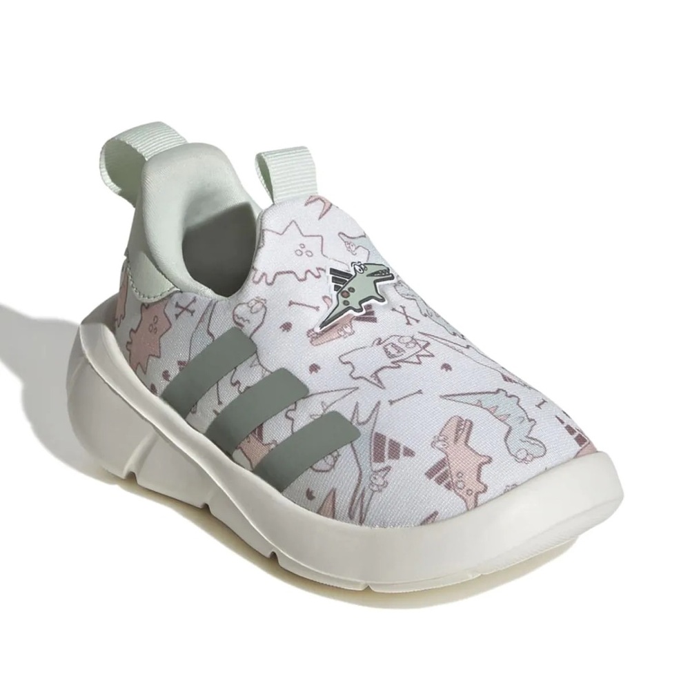 Adidas Kids' White and Pink Dino Sneakers